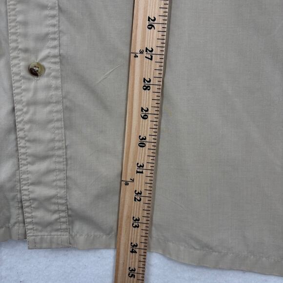 Okeefes Reef Fishing Shirt Mens Size 2XL Khaki Tan Brook Trout Button Up Vented - Picture 9 of 10